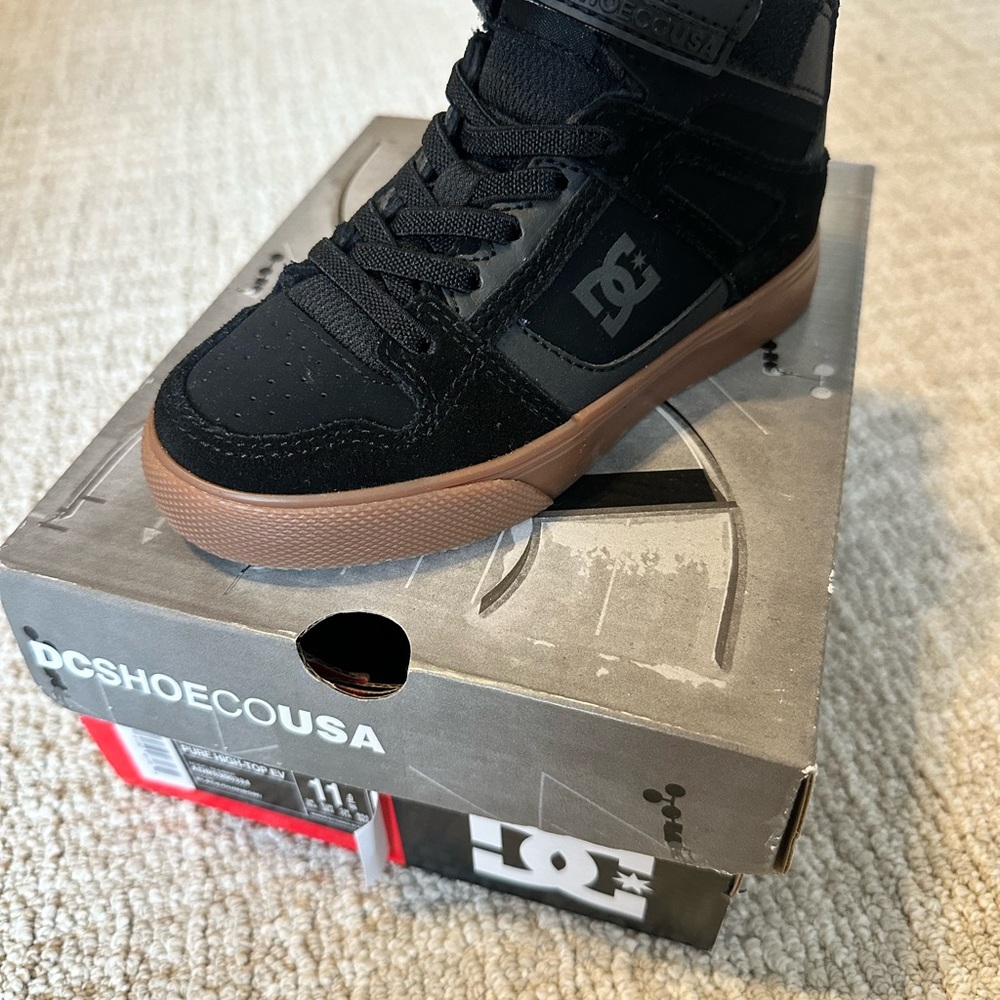 DC Black and Brown High-Top Sneakers